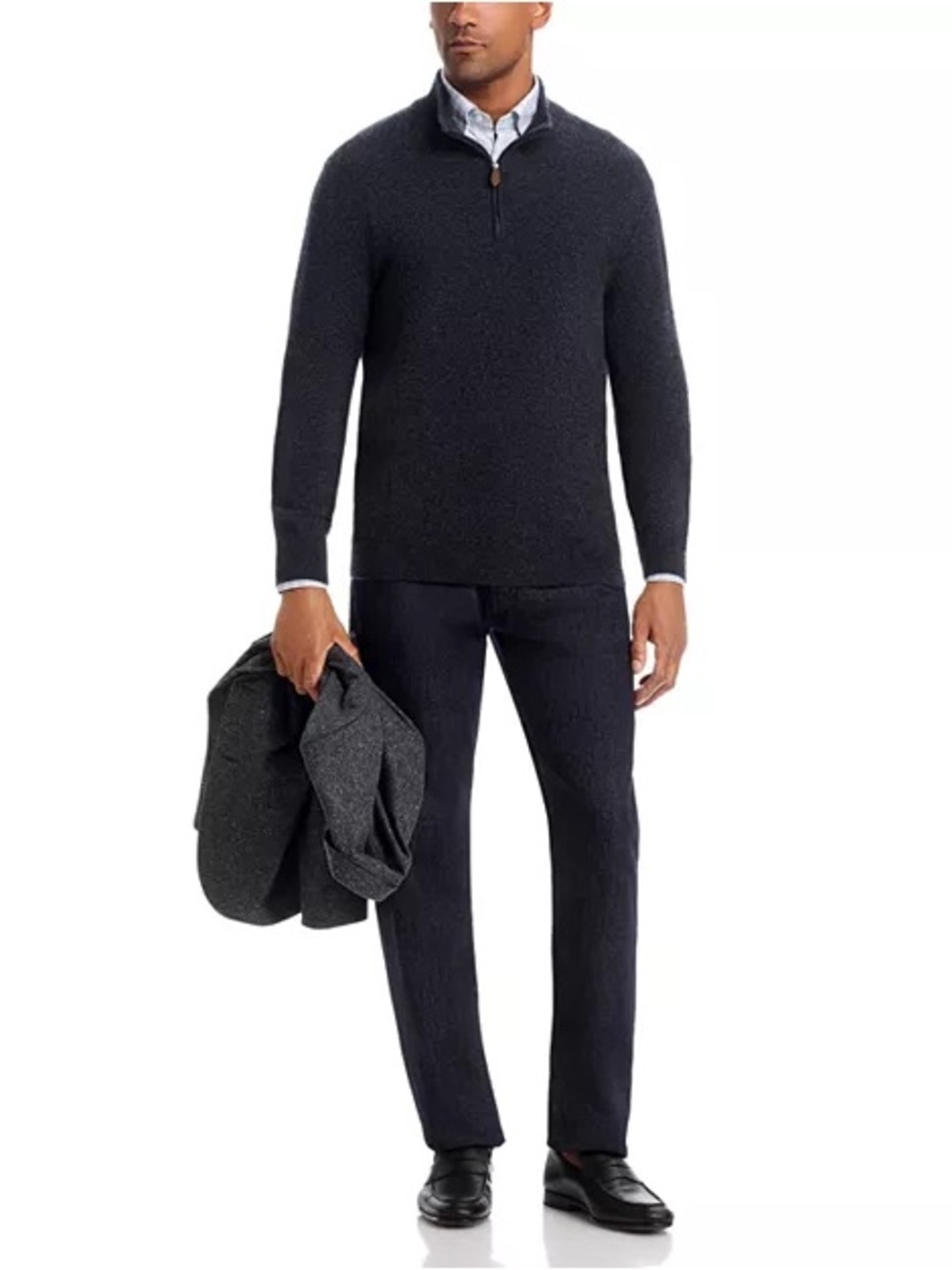 The Men's Store At Bloomingdale's Cashmere Quarter-Zip Sweater Classic Casual L